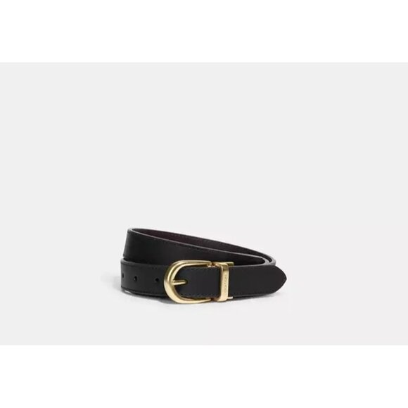 NWT Coach Classic Buckle Reversible Belt 25 Mm Black Oxblood CF269 - Picture 1 of 5